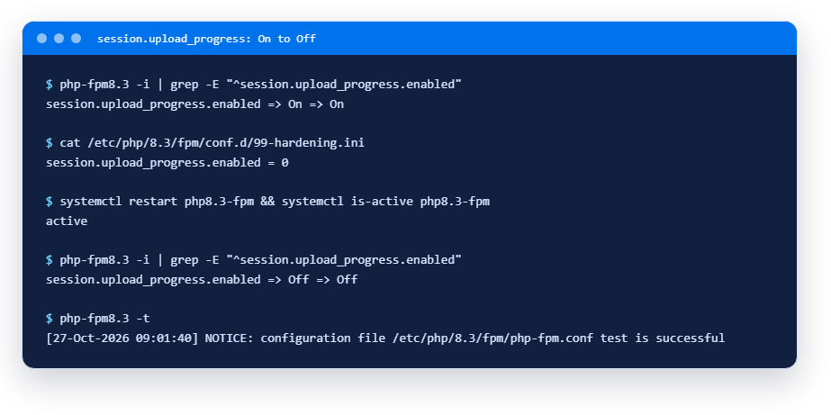 session.upload_progress: On to Off