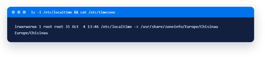Ссылка /etc/localtime и файл /etc/timezone